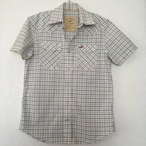 Hollister (S) Western Button-Up Short Sleeve Plaid